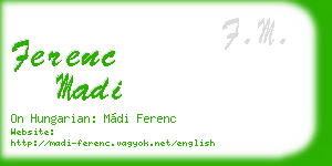 ferenc madi business card